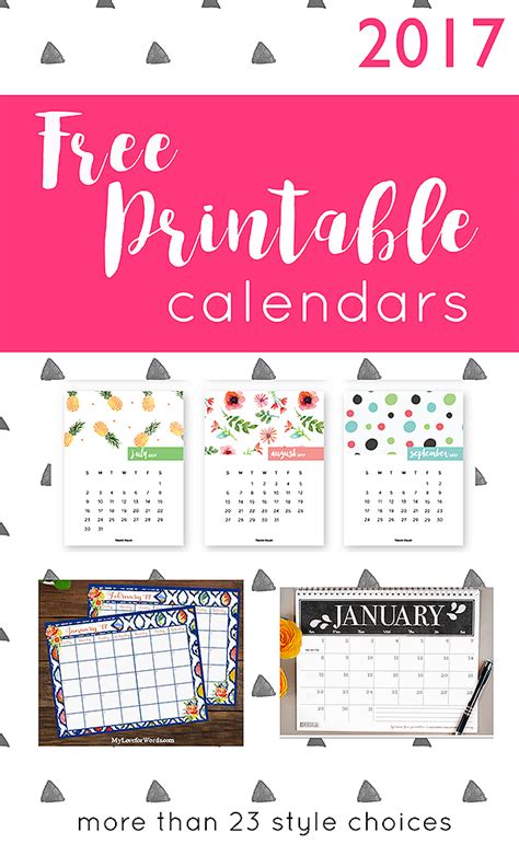 2017 Free Printable Calendars Crafting In The Rain