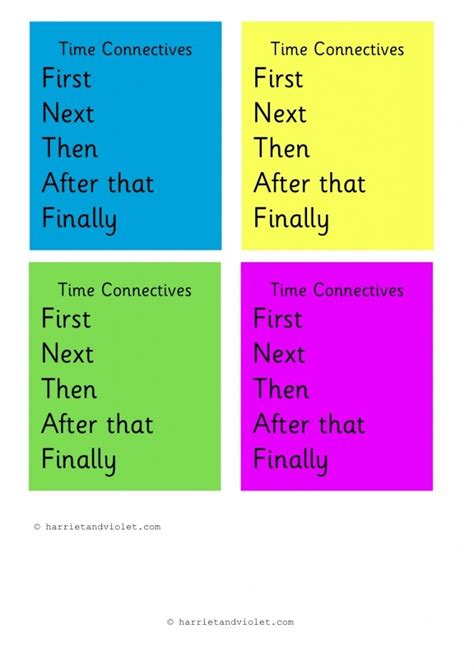 Connectives connect and relate sentences and paragraphs. Time connectives - conjunctions - Printable Teaching ...