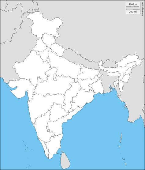 India Free Map Free Blank Map Free Outline Map Free Base Map Boundaries States