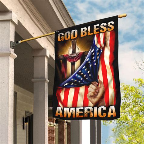 God Bless America Christian Cross Flag Mlh866f
