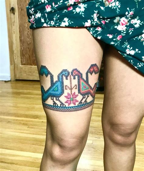 Tatuajes de bordado mexicano 2 artes unidas en la piel GALERÍA