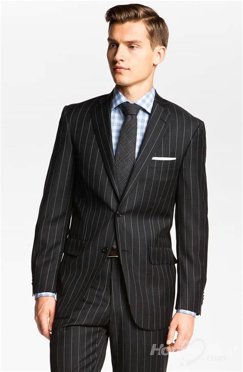 Black With White Pinstripe Wool Men Business Suit Style 1 Flickr