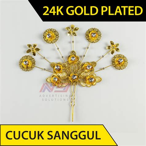 Tradisional Cucuk Sanggul Emas Pengantin Melayu Gold Plated Cs 4 G