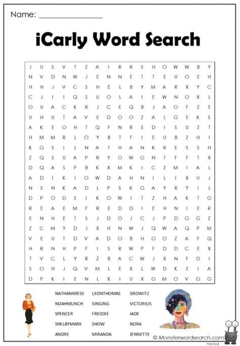 Television Shows Monster Word Search
