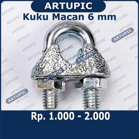 Jual Kuku Macan 6 Mm Klem Seling Wire Clip Clamp Tali Kawat Baja Kabel