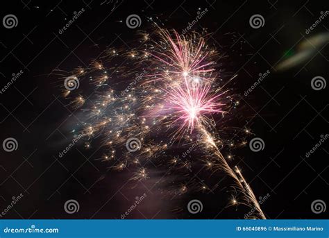 Fireworks Exploding at Night Stock Photo - Image of party, exploding