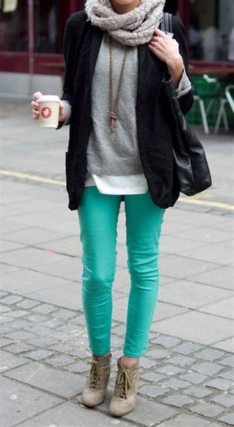 41 Best Ways To Wear Teal This Fall Ideas Turquoise Skinny Jeans