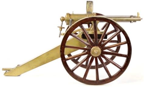 Miniature Functioning Gatling Gun Hand Crafted In Brass And Steel With