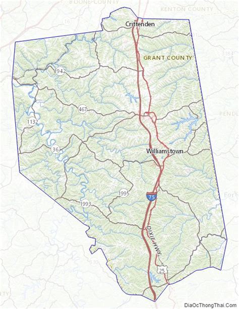 Map Of Grant County Kentucky