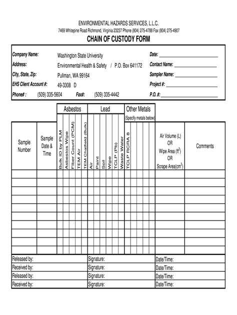 Chain Of Custody Form Pdf Fill And Sign Printable Template Online US Legal Forms
