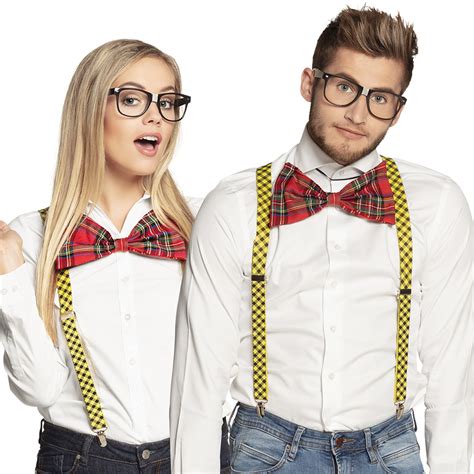 Nerd Kit Adults Fancy Dress School Geek Uniform Mens Ladies Costume