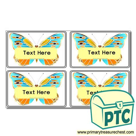 Minibeasts Butterfly Themed Registration Name Cards Primary