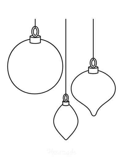 Blank christmas ornament coloring page. Printable Christmas Ornaments Coloring Pages and Templates