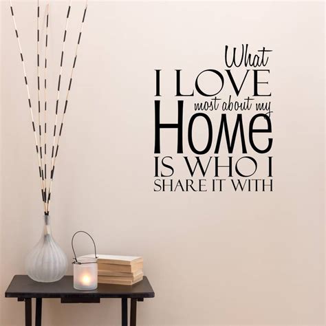 love my home quote wall sticker by mirrorin | notonthehighstreet.com