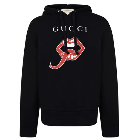 Lyst Gucci Lips Hooded Sweatshirt In Black For Men Save 8