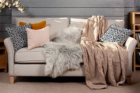 Sheepskin Throw For Sofa White Rug Living Room Cottage Style Living