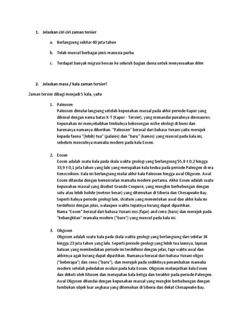 Sekarang ini terdapat 8 planet yang sudah ditemukan didalam sistem tata surya kita. Ciri ciri zaman tersier.docx