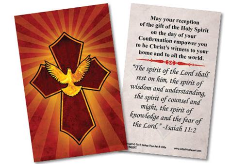 Holy Spirit Cross Confirmation Holy Card Catholic To The Max Online