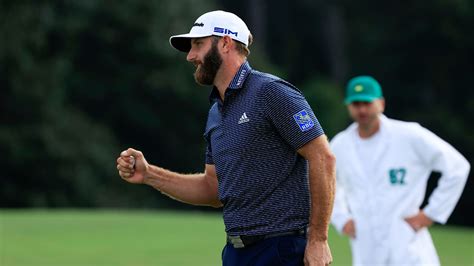 Dustin Johnson Celebrates His Putt To Win On The No 18 Green During