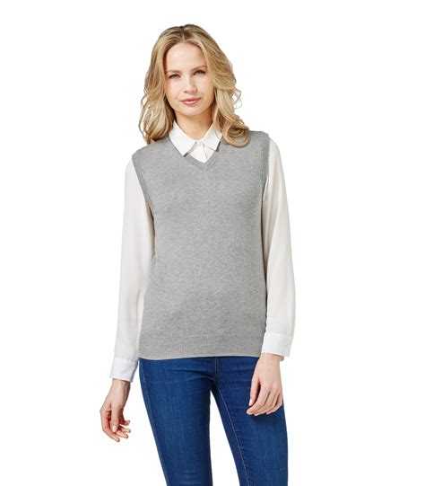 Woolovers Womens Cashmere And Cotton Lightweight V Neck Ladies Sweater