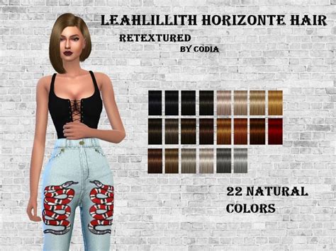 The Sims Resource Leahlillith`s Horizonte Hair Retextured By Codia