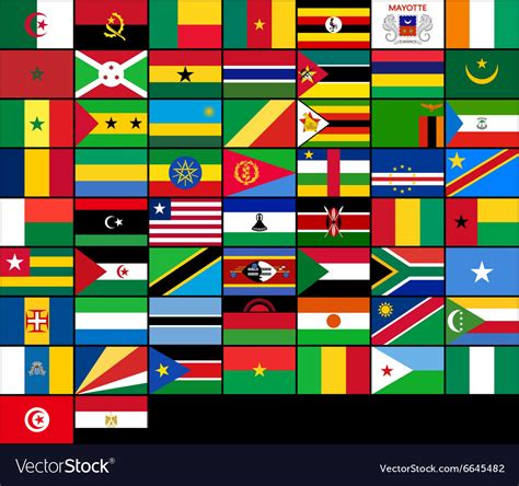 Set Of Flags Of African Countries Flags Of Africa Vector Image