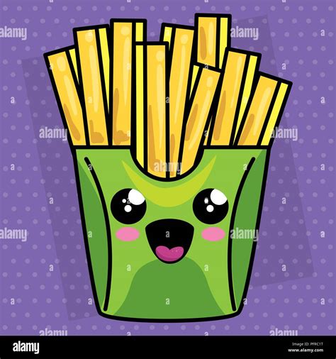 French Fries Kawaii Character Stock Vector Image And Art Alamy