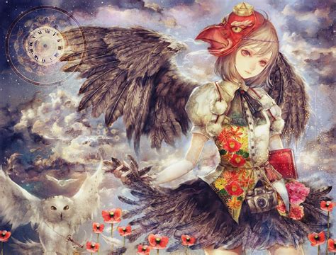 1500x1141 Anime Anime Girls Wings Wallpaper Coolwallpapersme