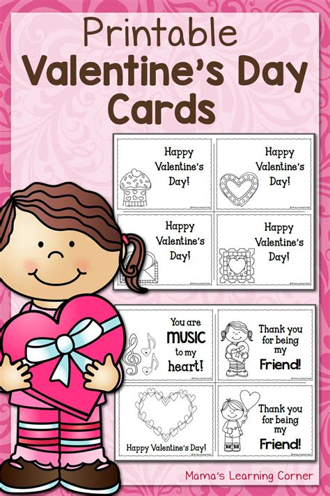 Free printable valentine cards for kids. Valentine Worksheets for Kindergarten and First Grade - Mamas Learning Corner