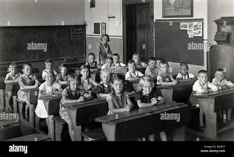 Education School Class In The Class Room Circa 1930 Stock Photo Alamy
