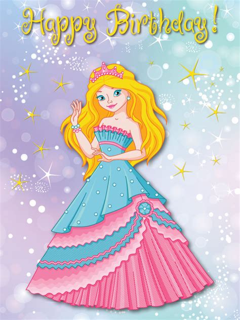 Happy Birthday Princess Greeting Card A1642 Artom Graphics