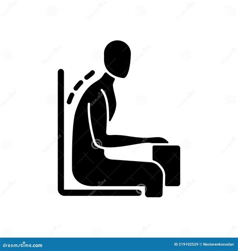 Being Bent Over Desk Black Glyph Icon Stock Vector - Illustration of