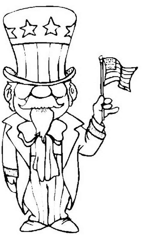 4th of july with a hat. Independence Day (Fourth of July ) Coloring Pages for kids ...
