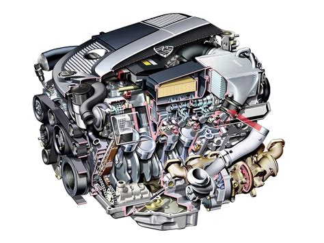 Mercedes Benz M V Engine Cutaway Drawing In High Quality