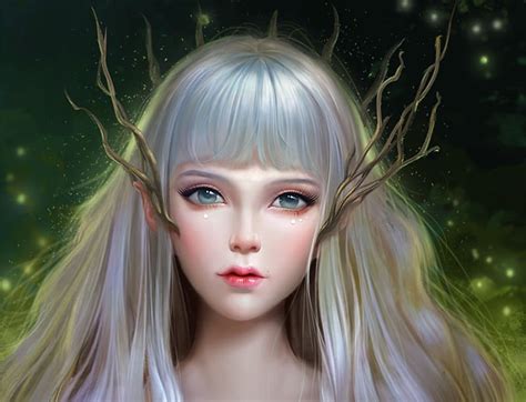Online Crop Hd Wallpaper Elf Girl Frumusete Luminos Silver Hair