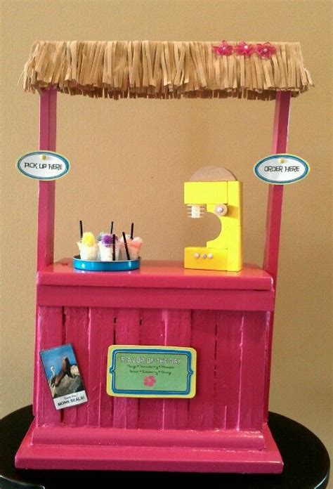 This new diy includes so many gift cards that your dolls can enjoy at their favorite places! DIY American Girl Doll Kanani's Shave Ice Stand! made from clementine crate, scraps of wood ...