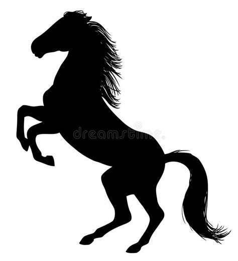 Wild Horse Drawn Silhouette Black Silhouette Of A Wild Prancing