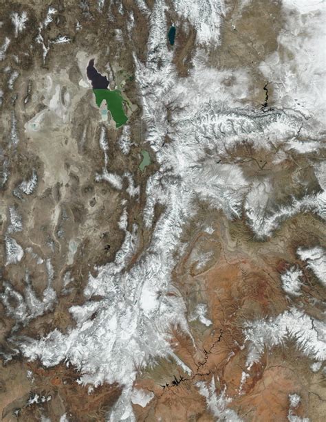 Utah Weather: Satellite picture showing the current snow cover