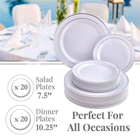Party Disposable 40 Pc Dinnerware Set 20 Dinner Plates Etsy