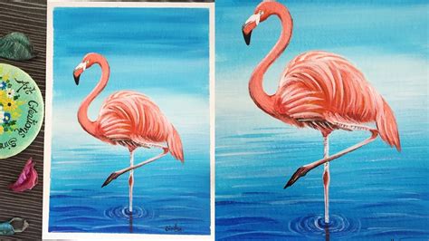How To Paint Flamingo With Acryliceasy Flamingo Bird Painting Art