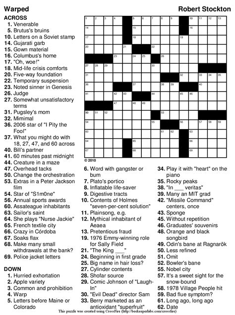 Daily Interactive Crossword Puzzle | Pittsburgh Post-Gazette - Nfl Football Crossword Puzzles ...