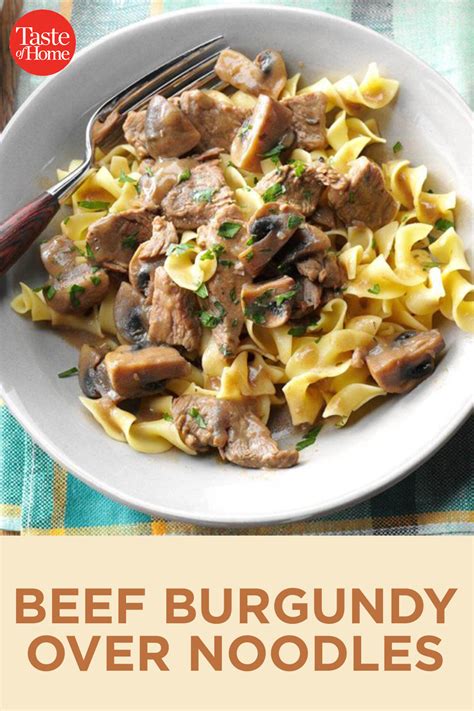 View the full beef with rice noodles recipe & instructions submitted by: Beef Burgundy Over Noodles | Recipe | Beef recipes, Beef ...