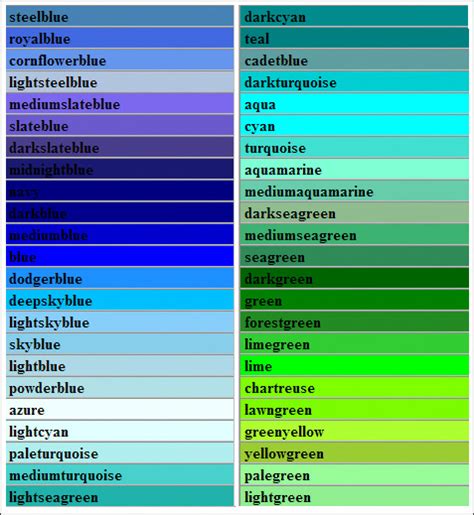 Colors by name with hex color codes and rgb / hsl values. Claire's paper craft: Color Name