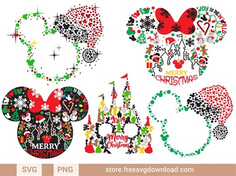 Mickey Head Christmas SVG Bundle (FSD-K51) - Store Free SVG Download