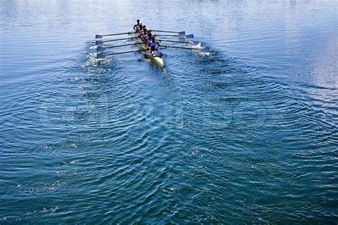 Boat Coxed Eight Rowers Rowing Stock Image Colourbox