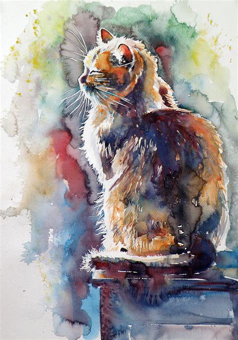 Cat In Backlight Painting By Kovacs Anna Brigitta Fine Art America