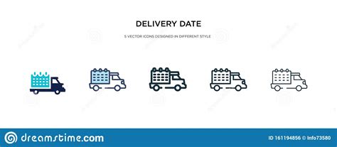 Delivery Date Icon In Different Style Vector Illustration Two Colored