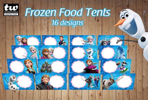 Frozen 2 Food Label Tents