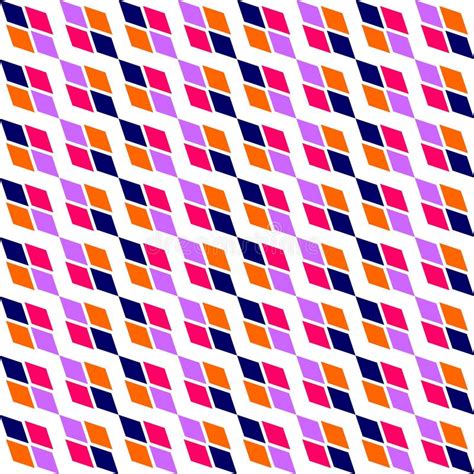 Colourful Diagonal Geometric Texture With Rhombuses Diamonds Seamless