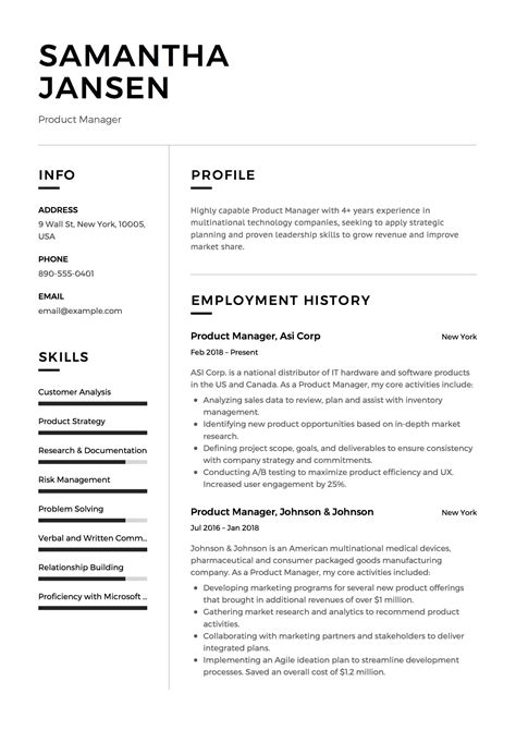 You can also download your resume as a pdf. Product Manager Resume Resume  + 12 Samples  | PDF | 2019